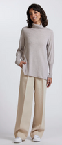 A-Line Funnel Neck by Royal Merino in Light Sand - front view