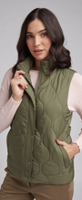 Walking Puffer Vest by Goondiwindi Cotton in Winter Green - front view