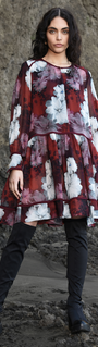 Always The Oppor-Tunic Dress by Curate by Trelise Cooper in Merlot - front view