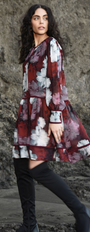 Always The Oppor-Tunic Dress by Curate by Trelise Cooper in Merlot - side view