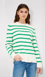 Front View Apple green stripe jumper cotton