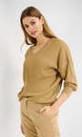 Front view V-Neck 3/4 sleeve jumper drop shoulder