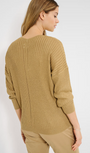 Back view V-Neck 3/4 sleeve jumper drop shoulder.