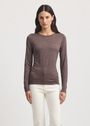 Mocha crew merino Tee Front image