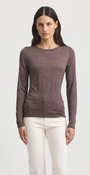Mocha crew merino Tee Front image