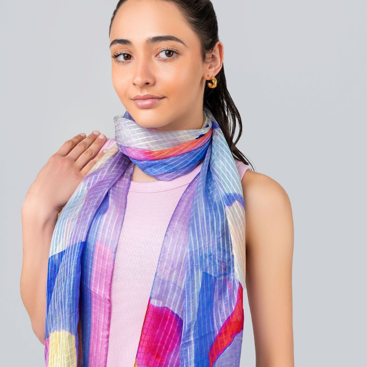Orchid Abstract Floral Art Scarf