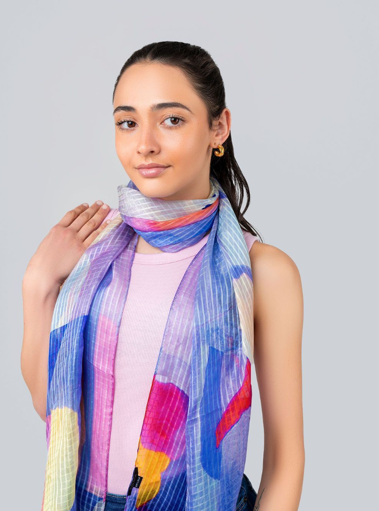 Orchid Abstract Floral Art Scarf