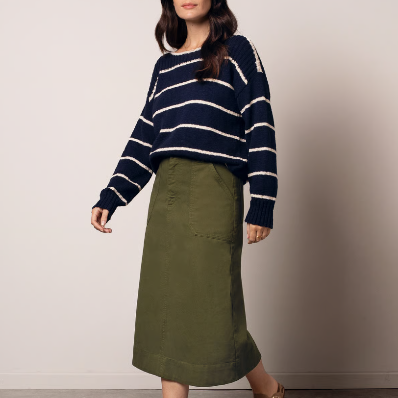 Twill A Line Skirt