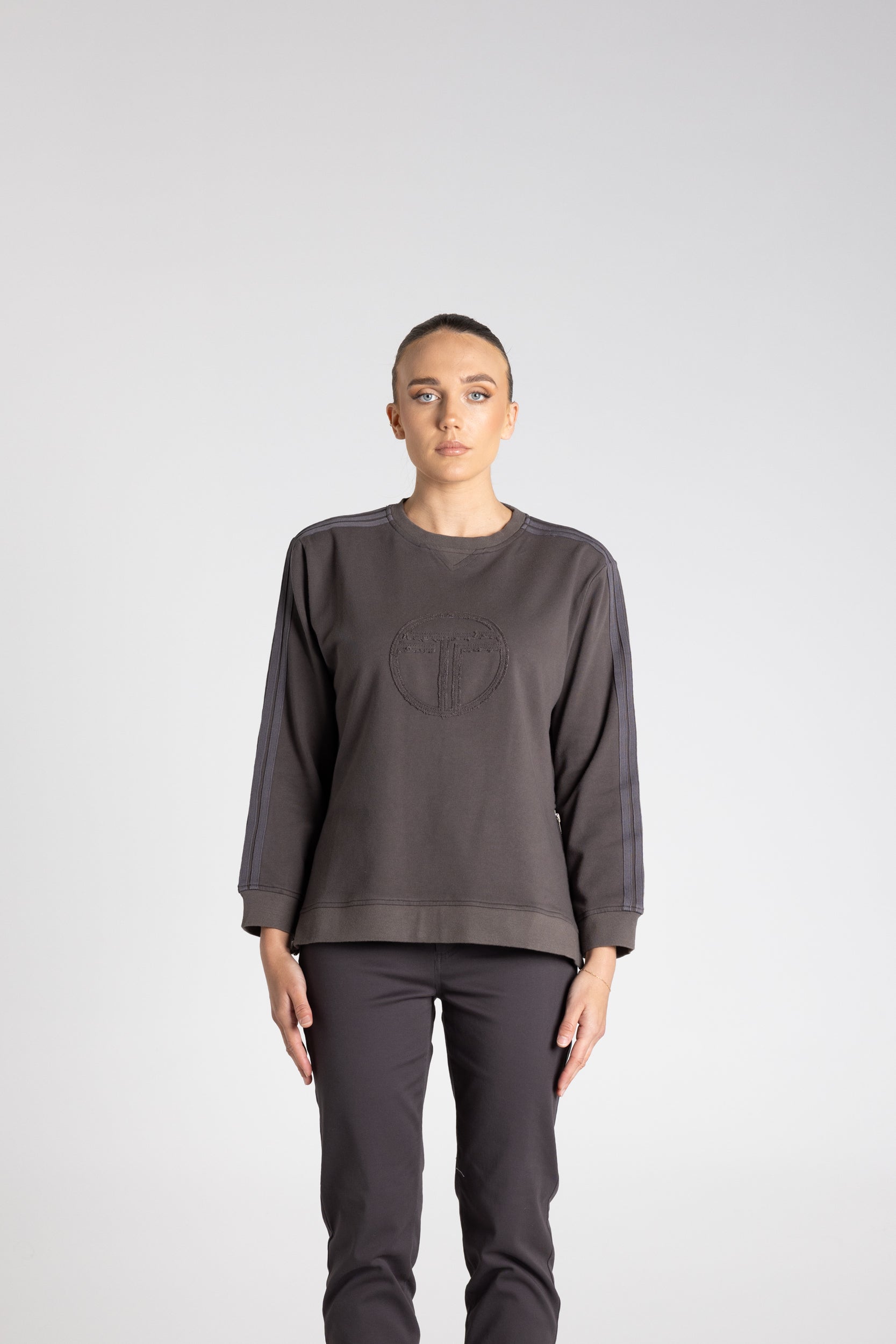 Dropped Shoulder Logo Sweater