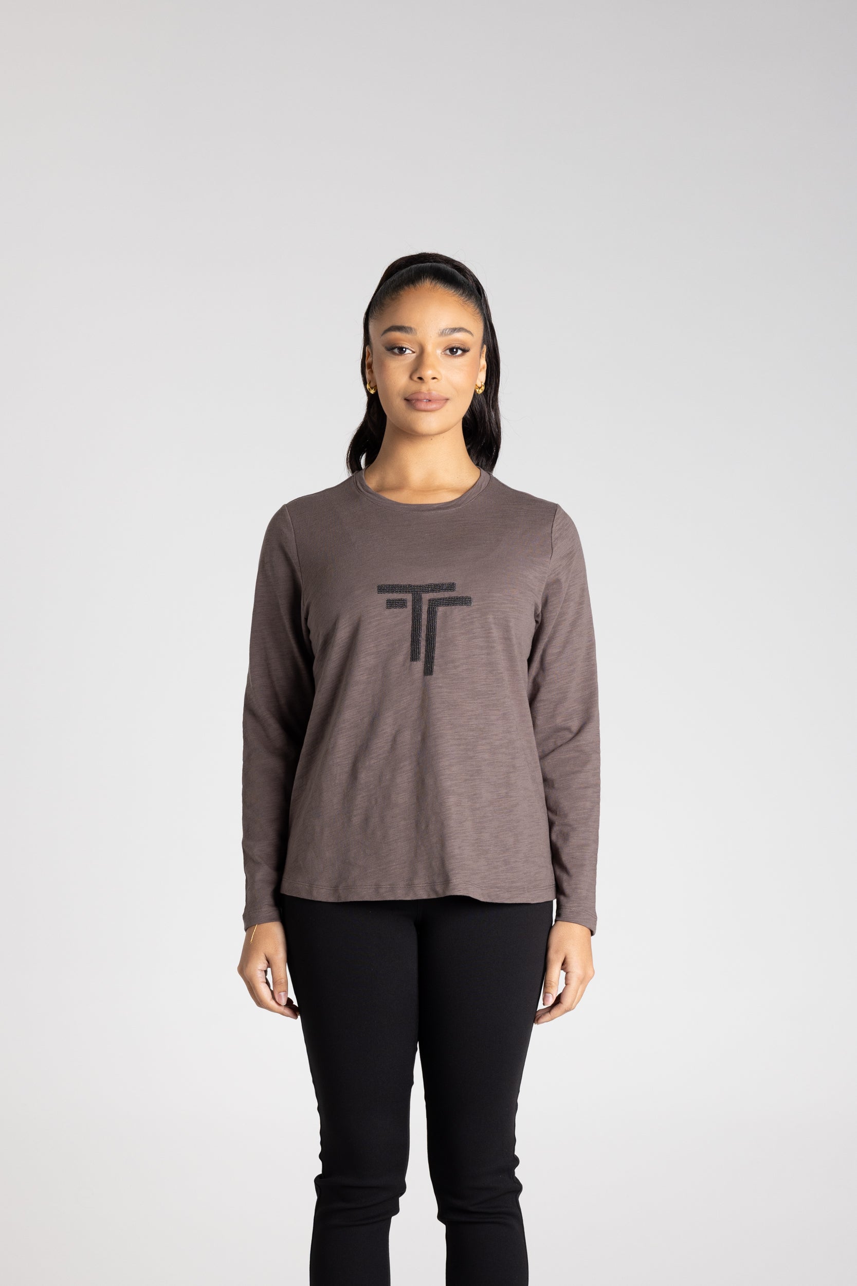 Long Sleeve Crew with DTMLogo Sequin