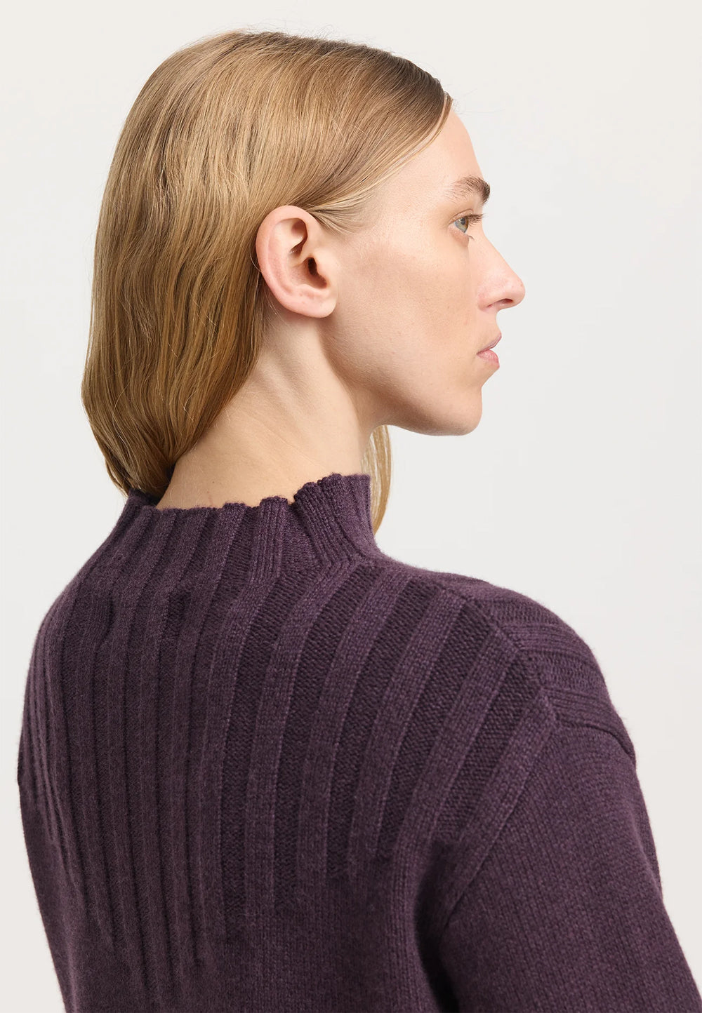 Wide Rib Mock Neck Jumper