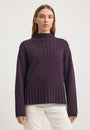 "Toorallie Wide Rib Mock Neck Jumper in Sumak — 100% Australian Merino lambswool"
