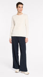 "Marco Polo Essential Rib Top in Ivory — stretch ribbed cotton knit"