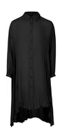 Black shirt with an asymmetrical hem on a white background