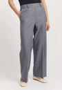"Toorallie Straight Wool Trouser in Mid Grey — 100% Wool twill high waist elasticated back"