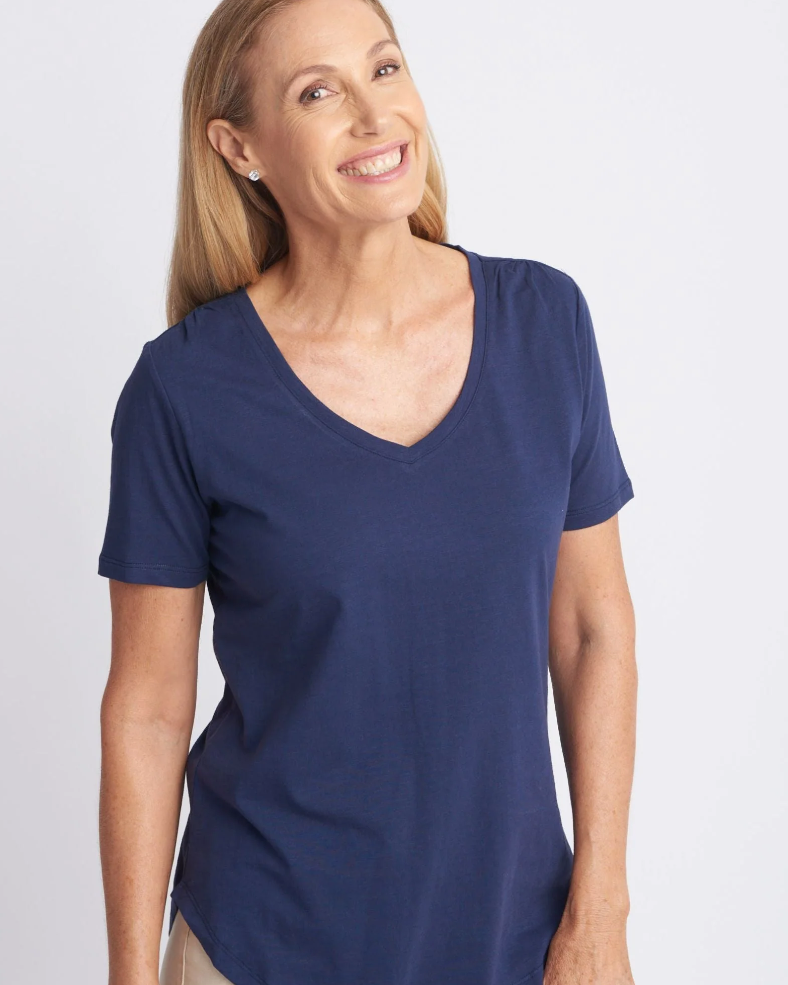 Cotton V Neck Tee