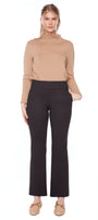 "UP! Hove Ponte Wide Leg Cropped Pant in Hove Black — wide leg with tummy control"