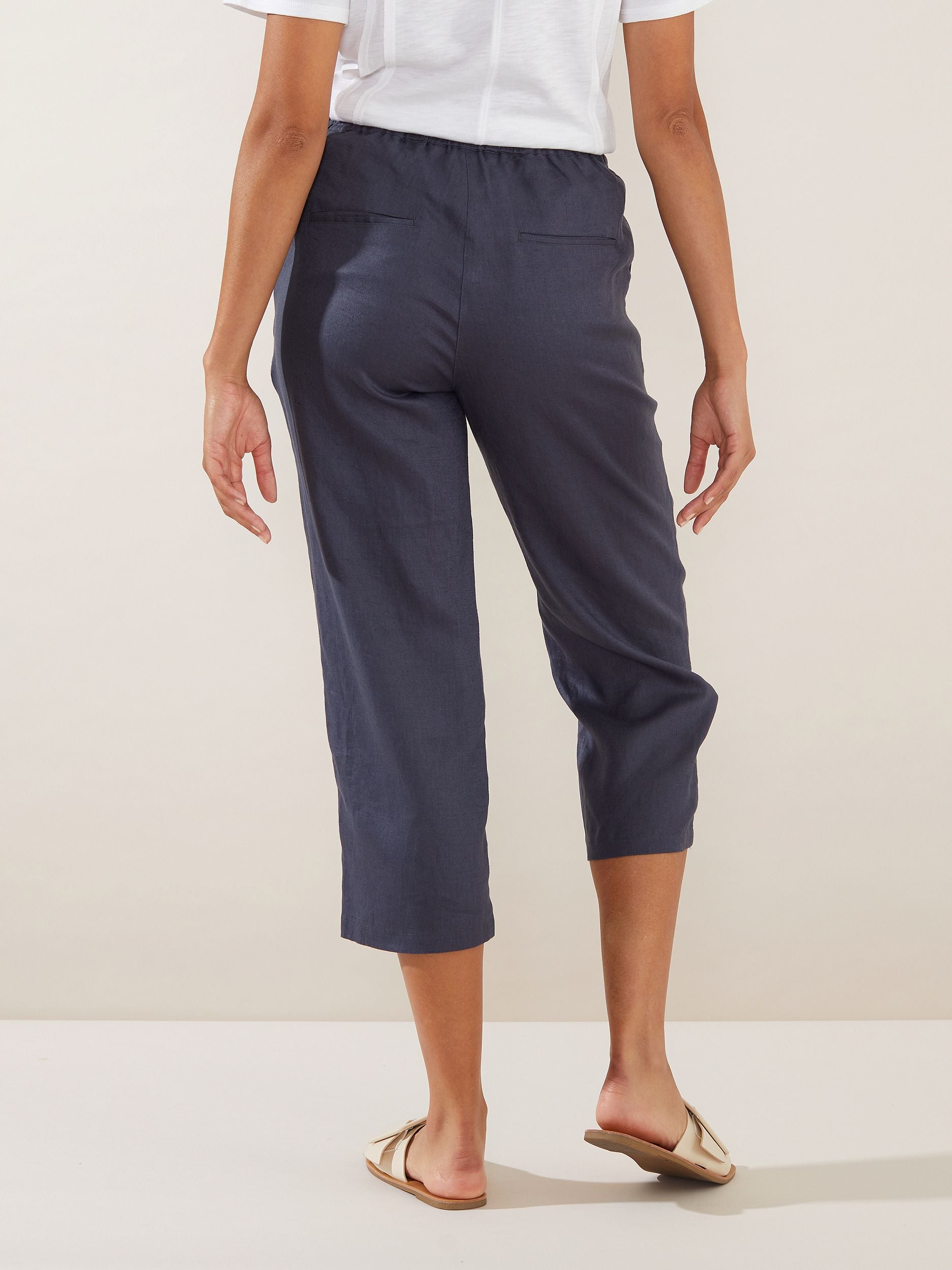 Washer Linen  Crop Pant