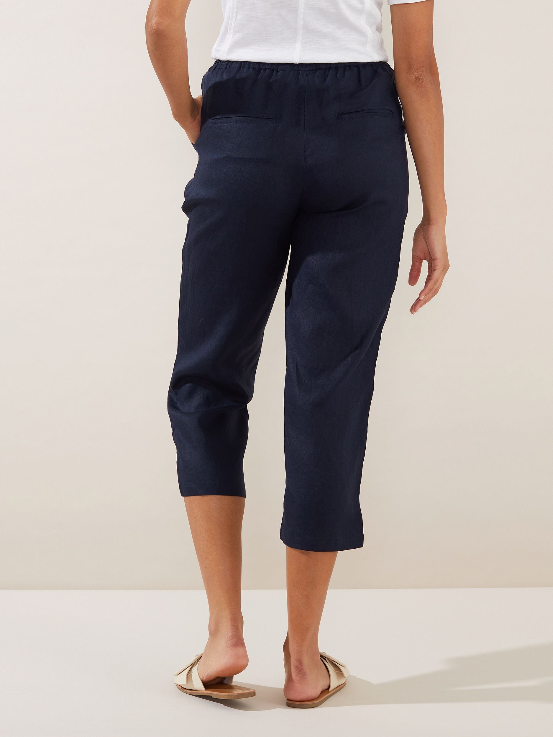 Washer Linen  Crop Pant